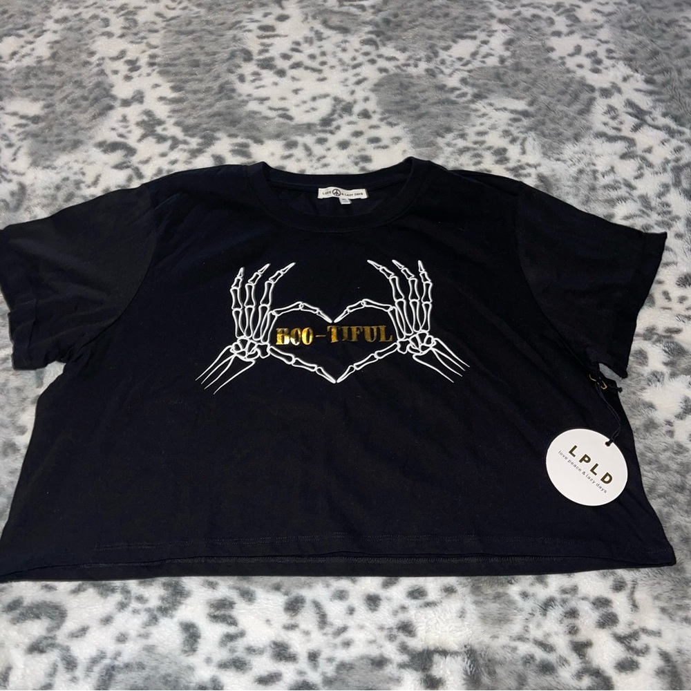 Love, Peace & Lazy Days Cropped Shirt